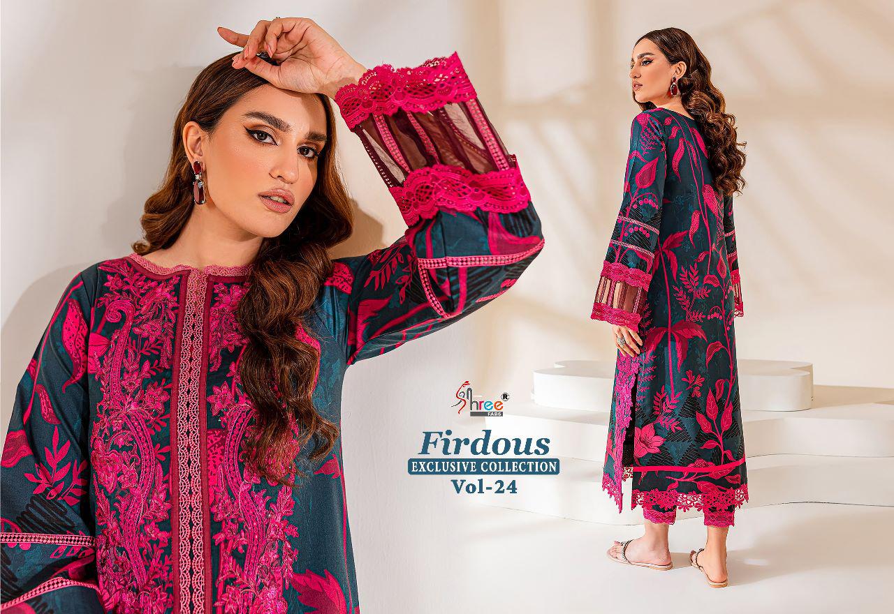 Shree Firdous Exclusive Collection Vol 24 Designer Wholesale Pakistani Suits
